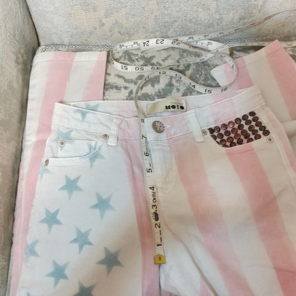 Topshop flag moto jeans 4th of July patriotic - Picture 5 of 8